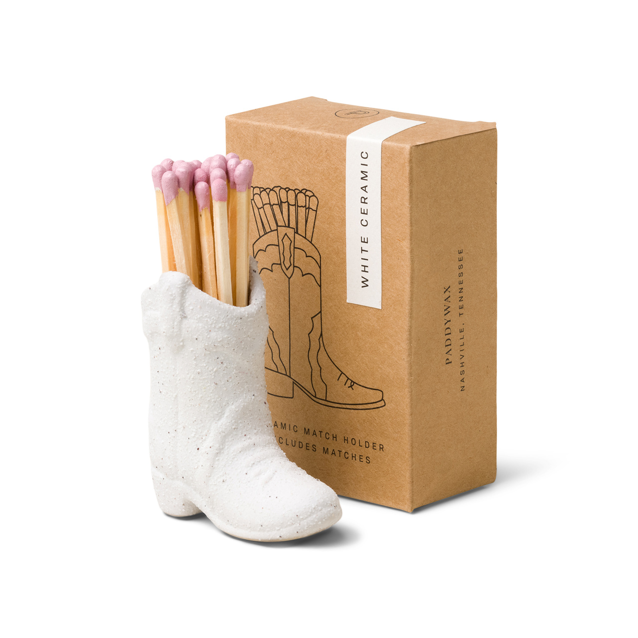 Matchsticks in Cowboy Boot, White