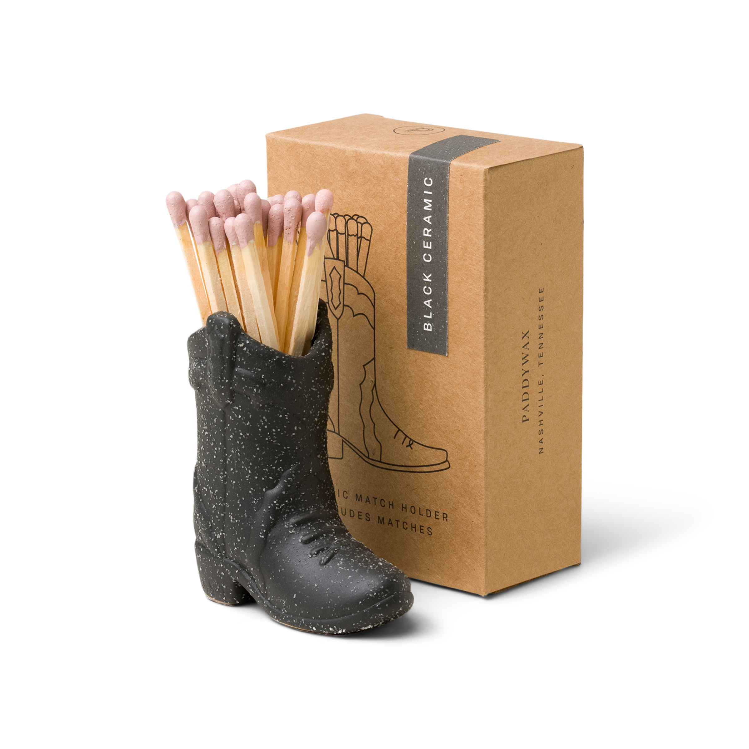 Matchsticks in Cowboy Boot, Black