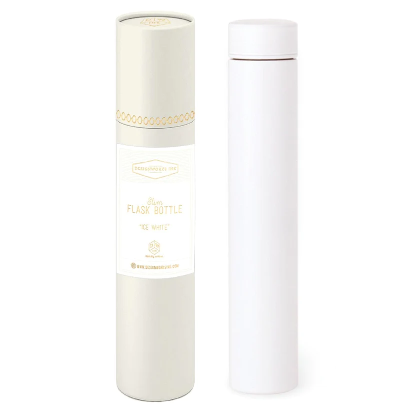 Slim thermos Golden Ice White