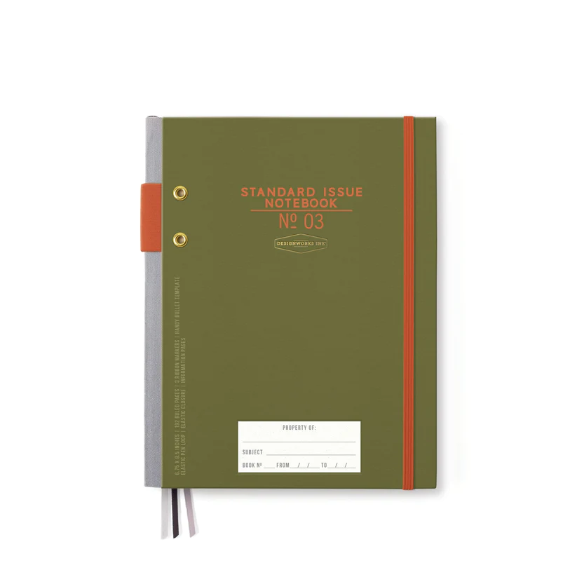 Skrivbok Standard Issue - Olivgrön & Chili