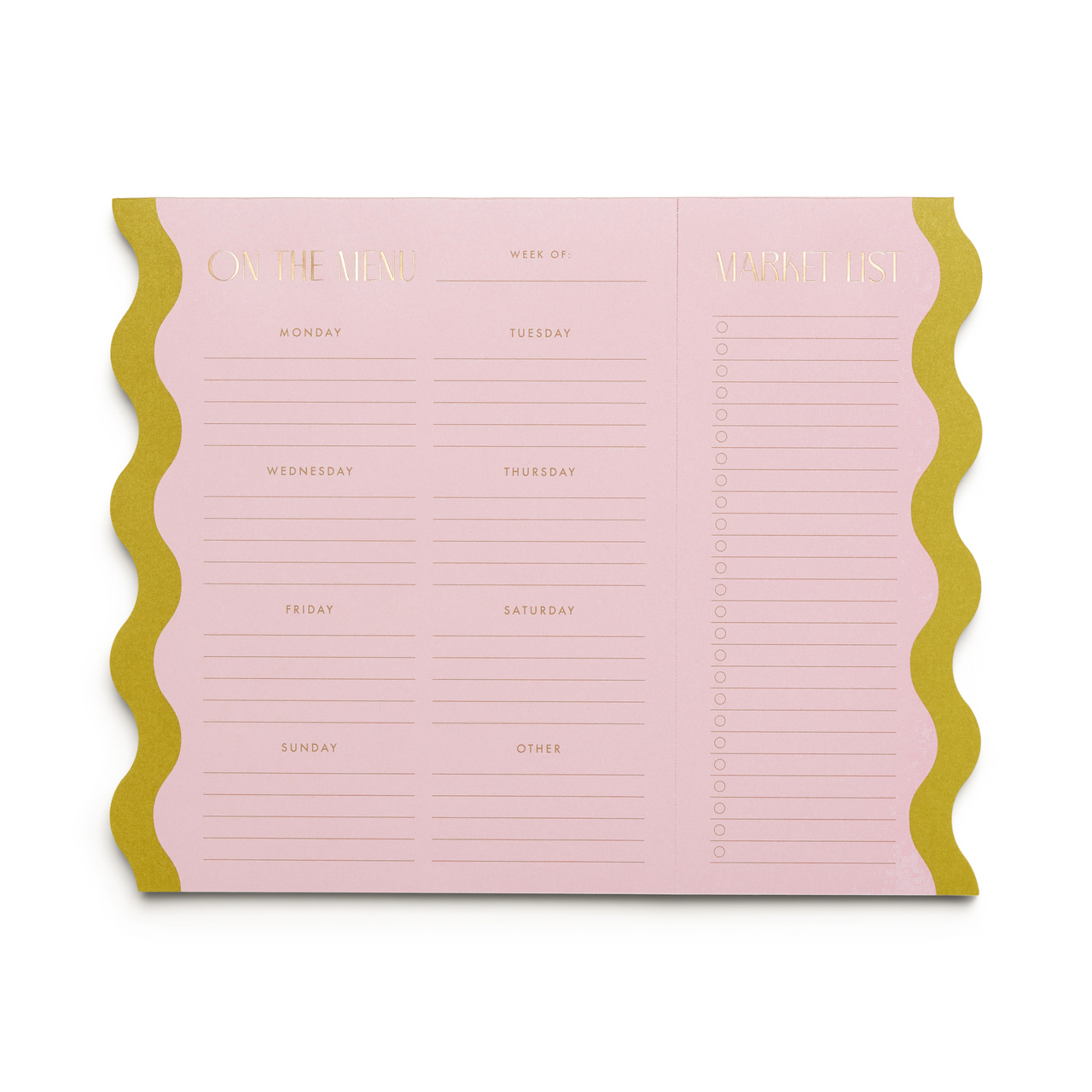 Planning calendar Menu - Pink & Chartreuse