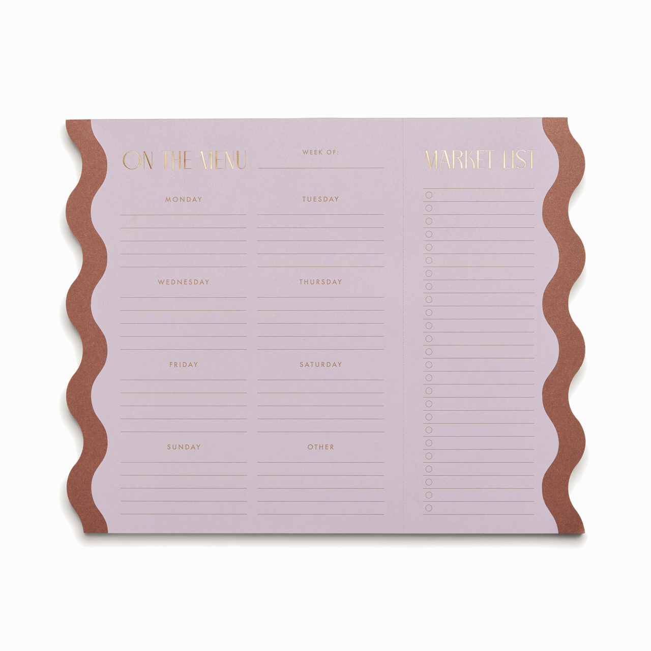 Planning calendar Menu - Light Purple & Nutmeg