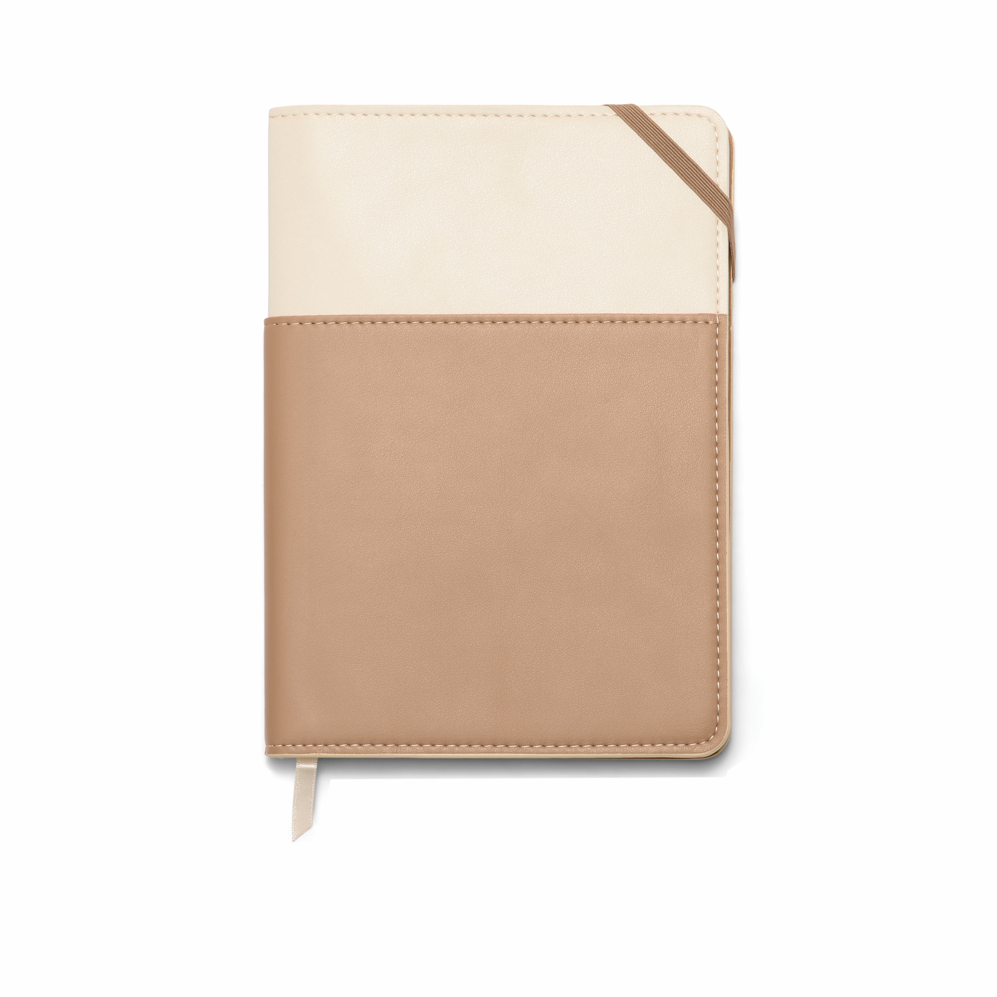 Notebook with pocket Beige Offwhite