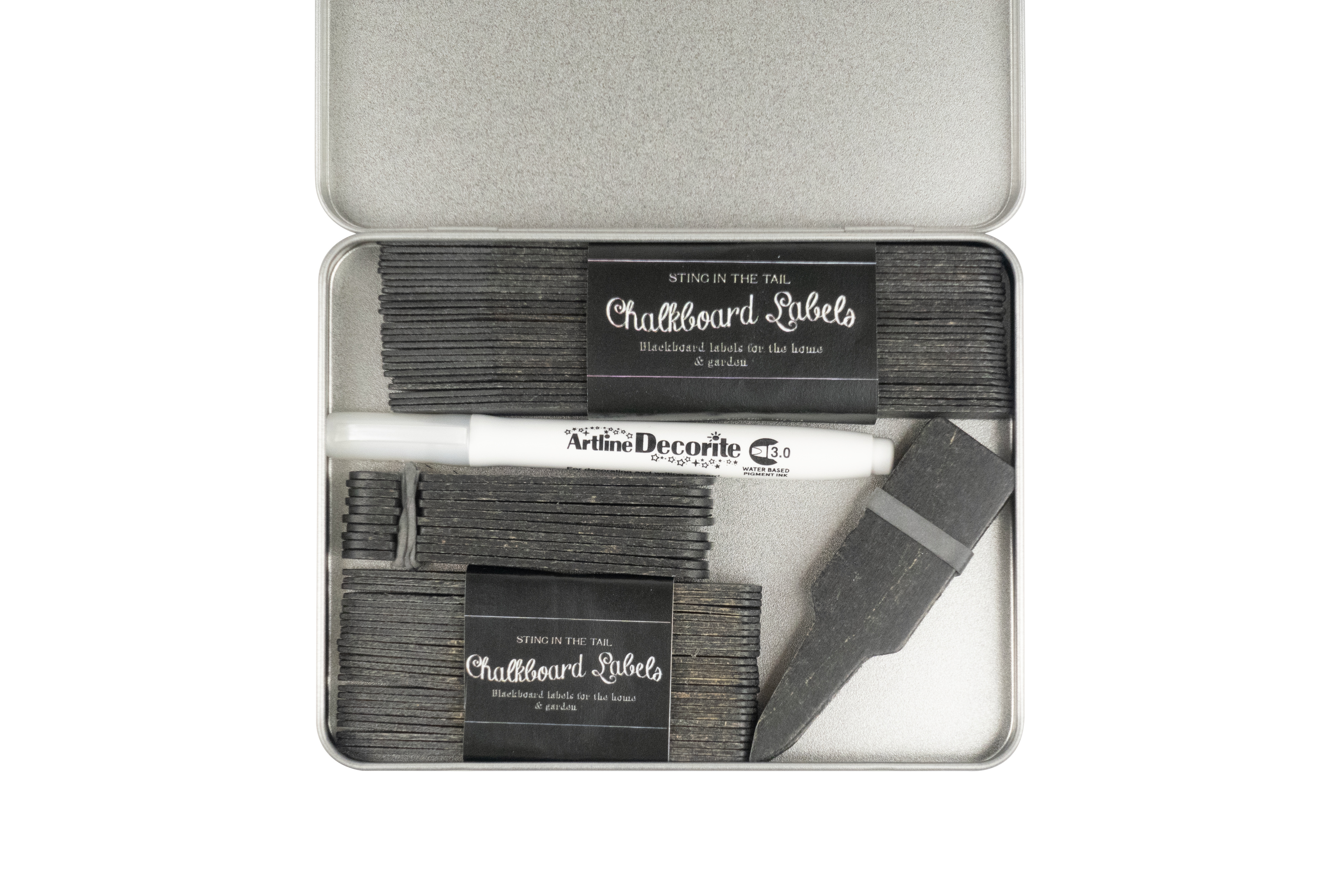 Assorted Marking sticks in stylus in tin box