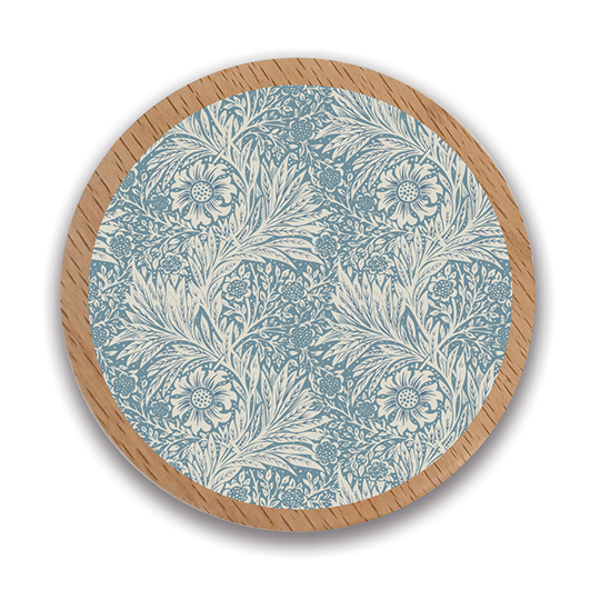 Pocket Mirror in Wood Morris Modern Marigold - Blue