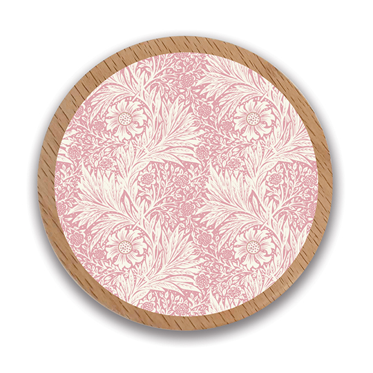 Pocket Mirror in Wood Morris Modern Marigold - Pink