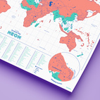 Scratch Map Neon Korall