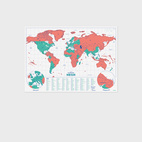 Scratch Map Neon Korall