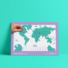 Scratch Map Neon Green