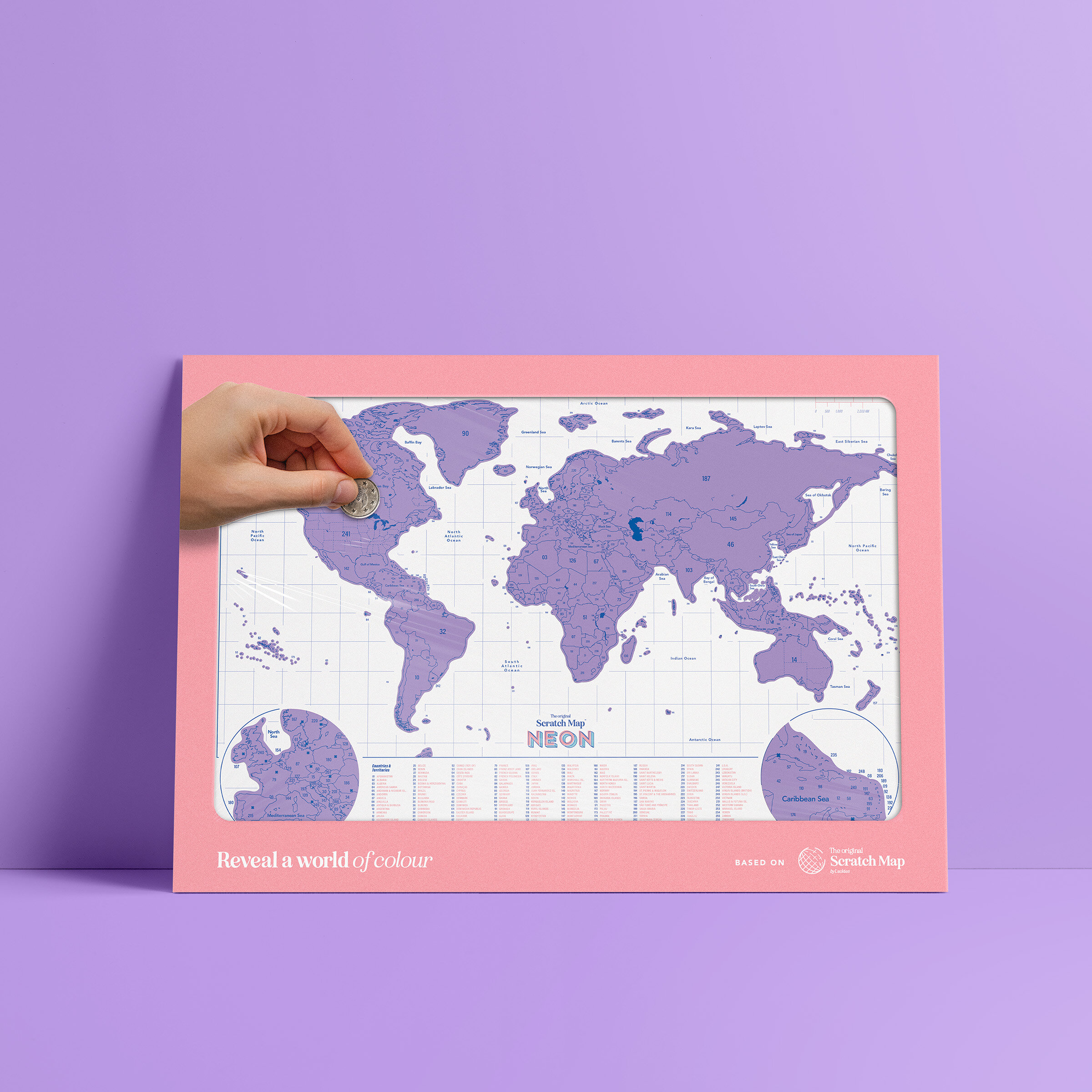 Scratch Map Neon Purple
