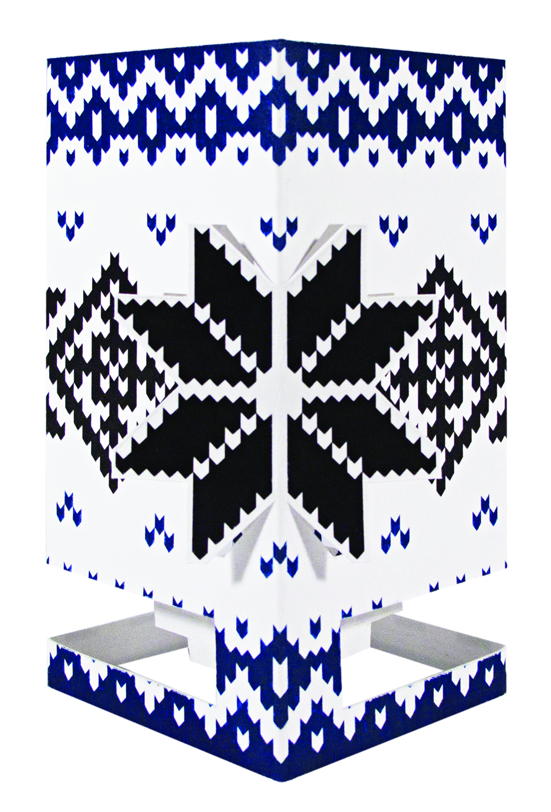 *3D Kort/Lykta Stickad stjärna Blå