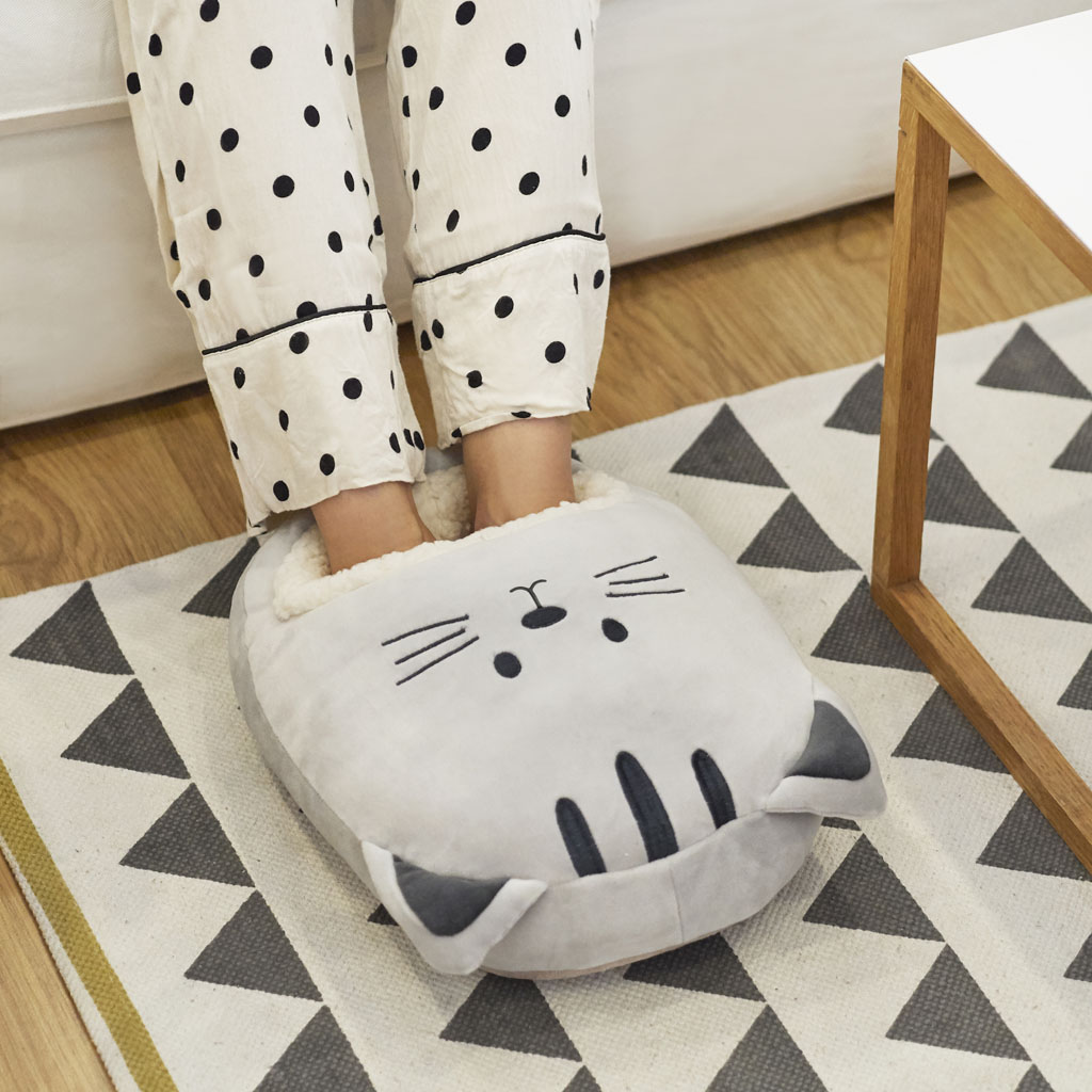 *SALE  Foot Warmer Cat Kitty, Gray