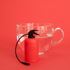 Tea infuser,ExTEAnguisher,red,silicone