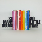 Bokstöd "So Many Books", svart metall