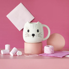 Mugg i keramik Kitty, Vit