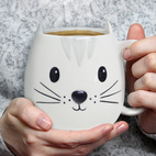 Mugg i keramik Kitty, Vit