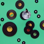 Glasunderlägg Vinyl, set om 4