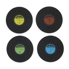 Glasunderlägg Vinyl, set om 4