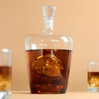 Decanter i glas Dödskalle, 1l