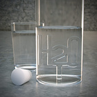 Flaska H2O, 1,2l, Borosilikatglas