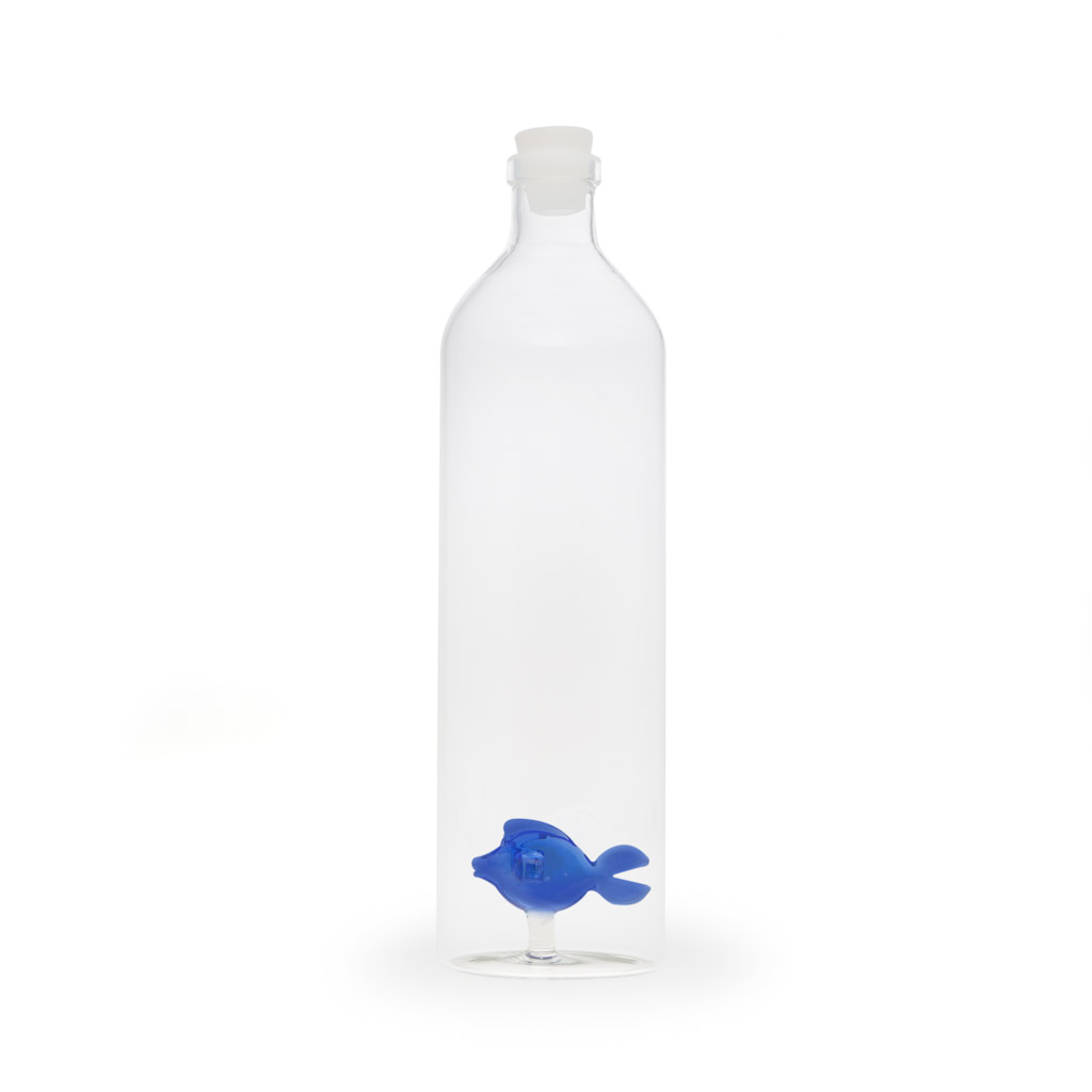 Bottle Atlantis, Blue Fish 1.2l, Borosilicate glass