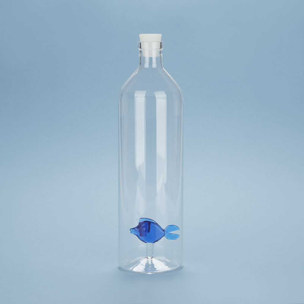 Bottle Atlantis, Blue Fish 1.2l, Borosilicate glass