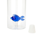 Flaska Atlantis, Blå Fisk 1,2l, Borosilikatglas