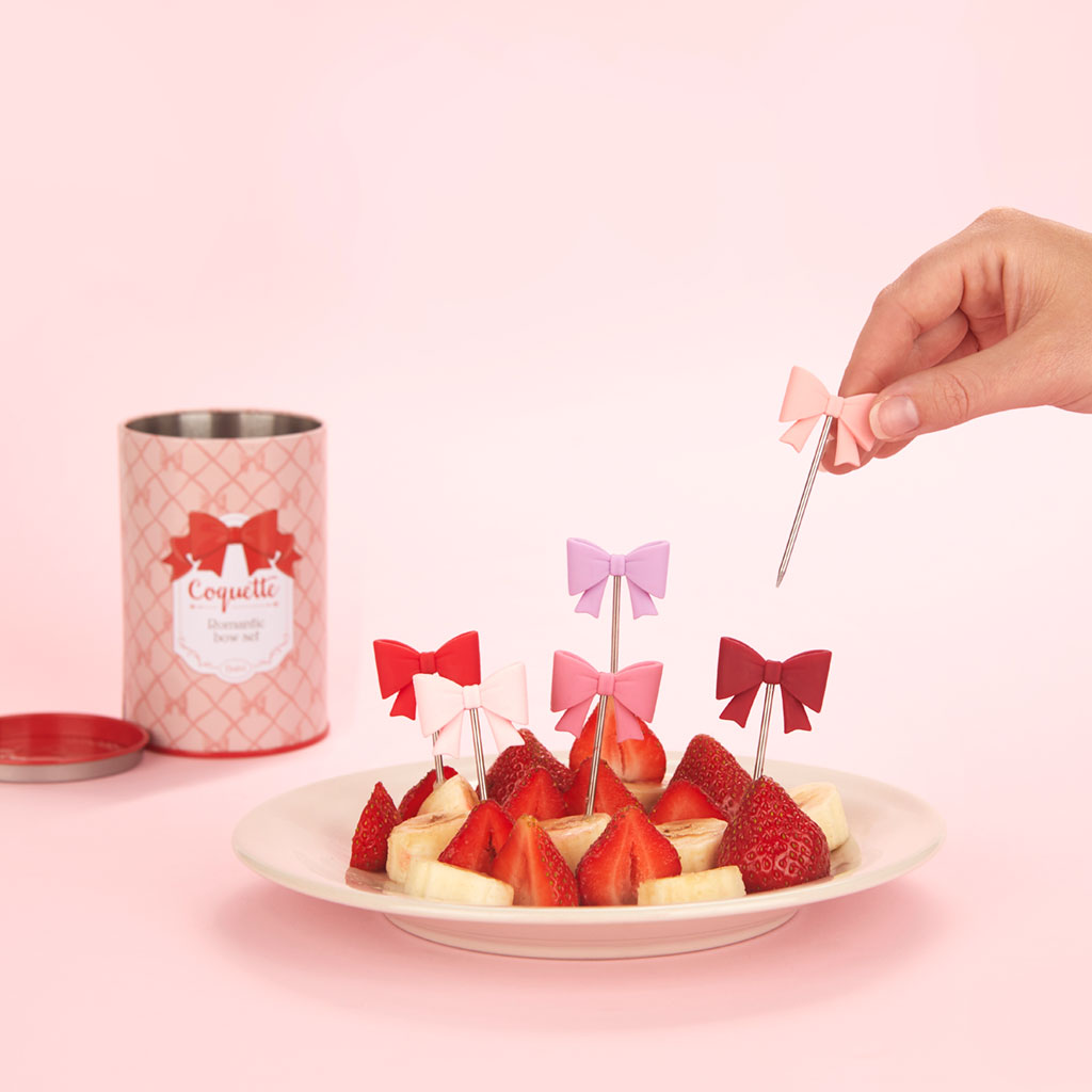 Snack forks Bow, Coquette, mixed colors