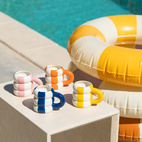 Set 4 Kaffekoppar i keramik Floats, blandade färger