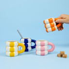 Set 4 Kaffekoppar i keramik Floats, blandade färger