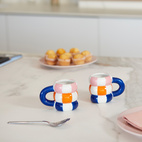 Set 2 Kaffekoppar i keramik Floats, blå