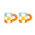 Set 2 Kaffekoppar  i keramik Floats,orange