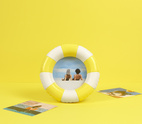 Fotoram Floats, Gul/vit
