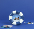 Fotoram Floats, Blå/vit
