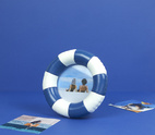 Fotoram Floats, Blå/vit