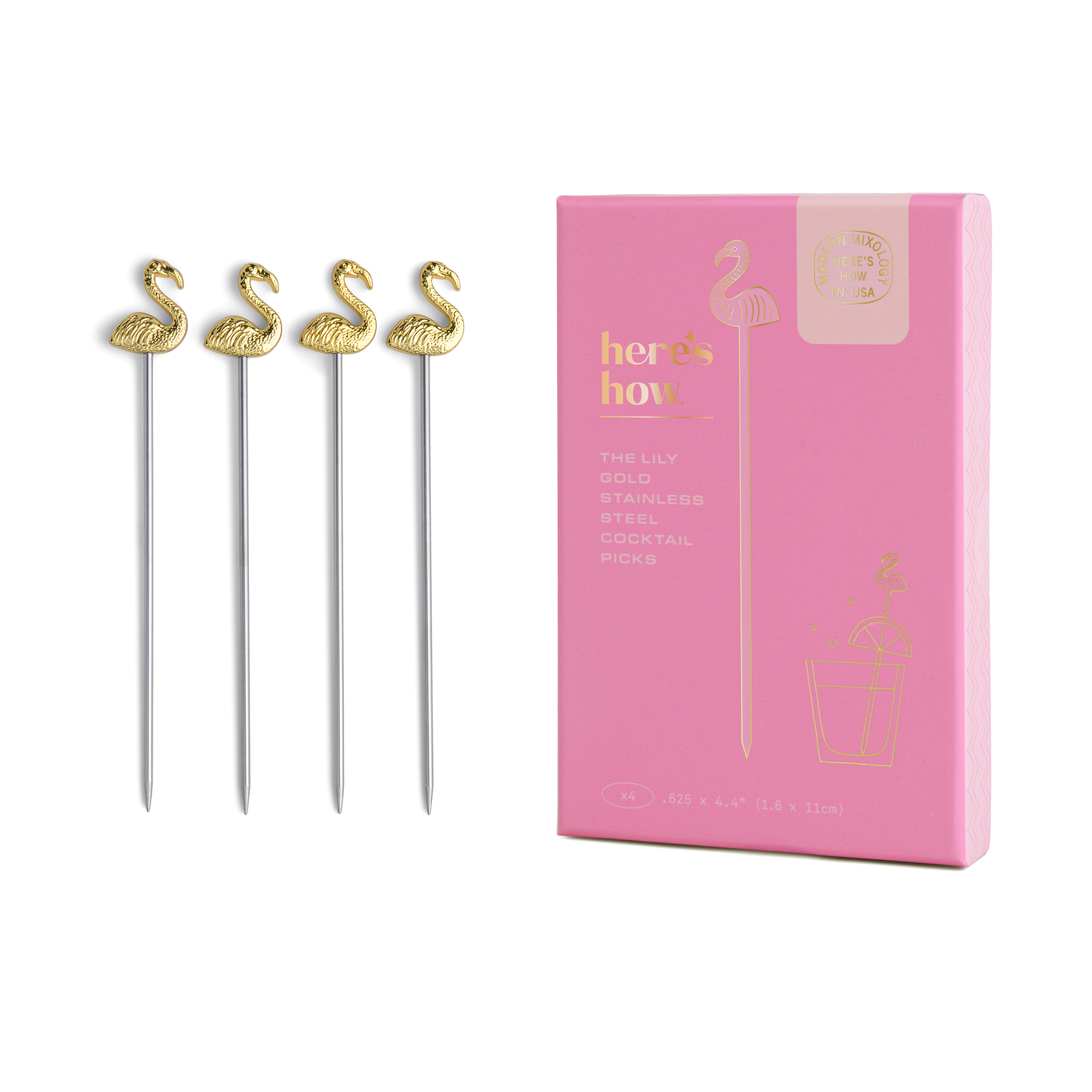 Cocktail sticks Flamingo The Lilly - Set on 4