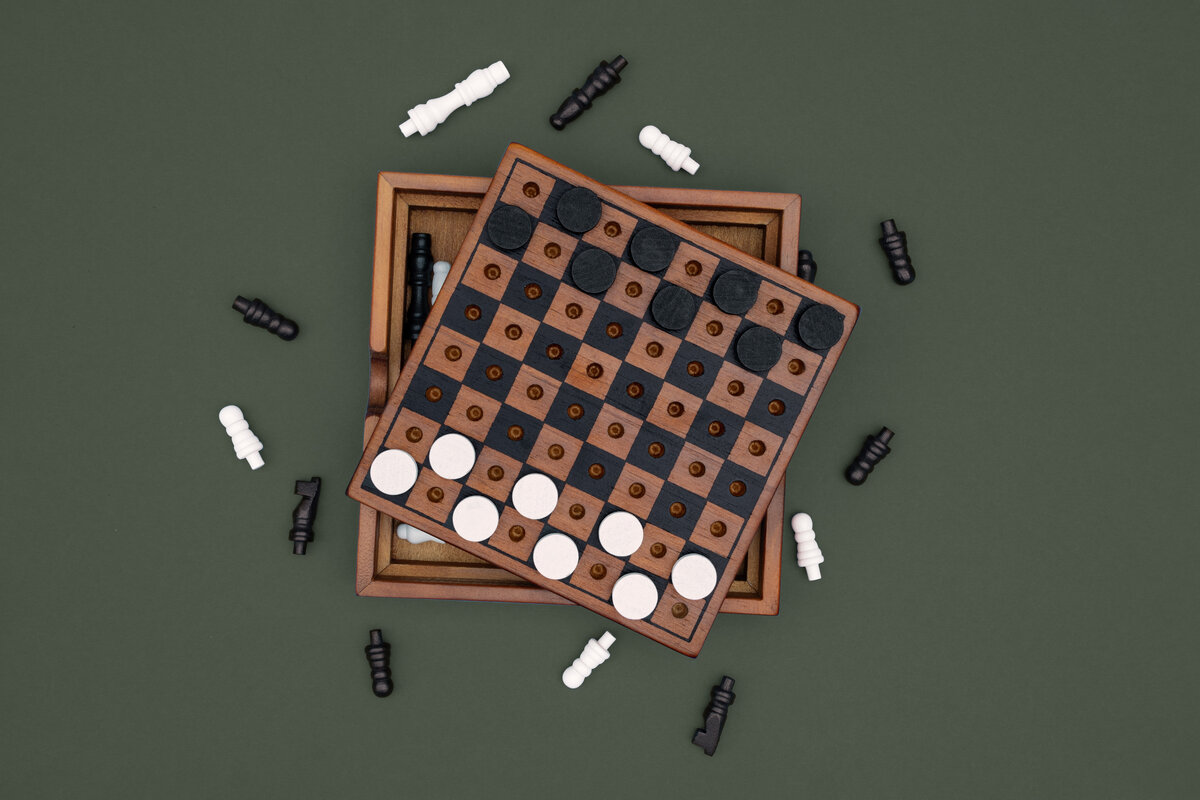 Wooden Games Chess & Checkers