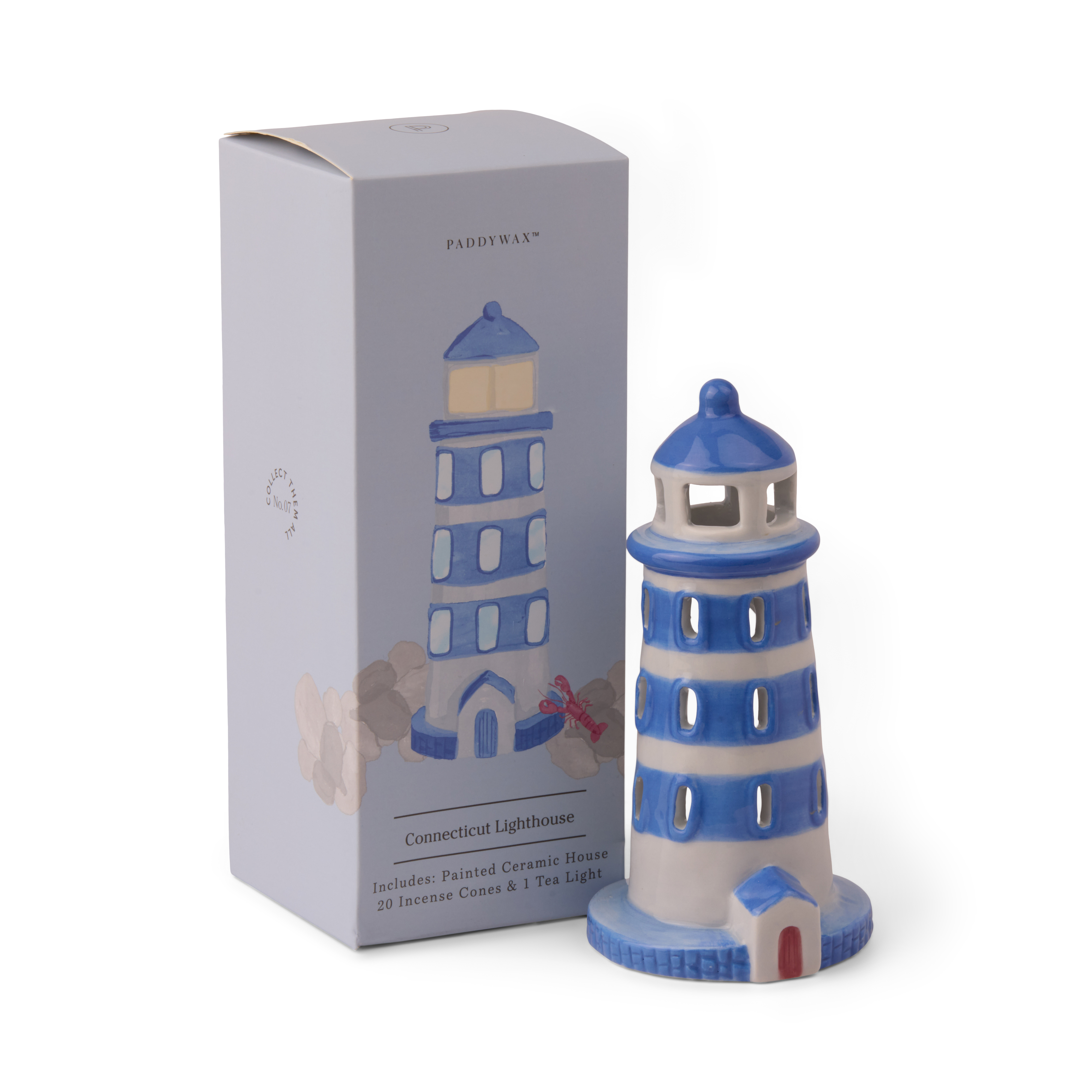 Ceramic House No7 Lighthouse - for Incense and Heat Candles