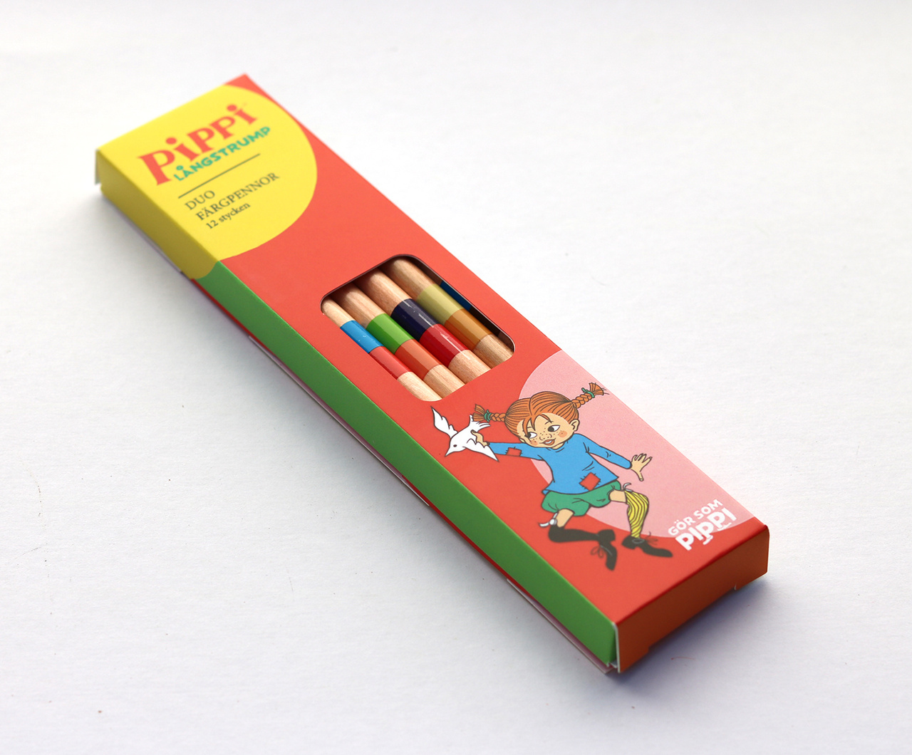 Duo Färgpennor i pappask  Gör Som Pippi