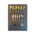 Magnet 90x65 Runor. matt svart med guldrunor