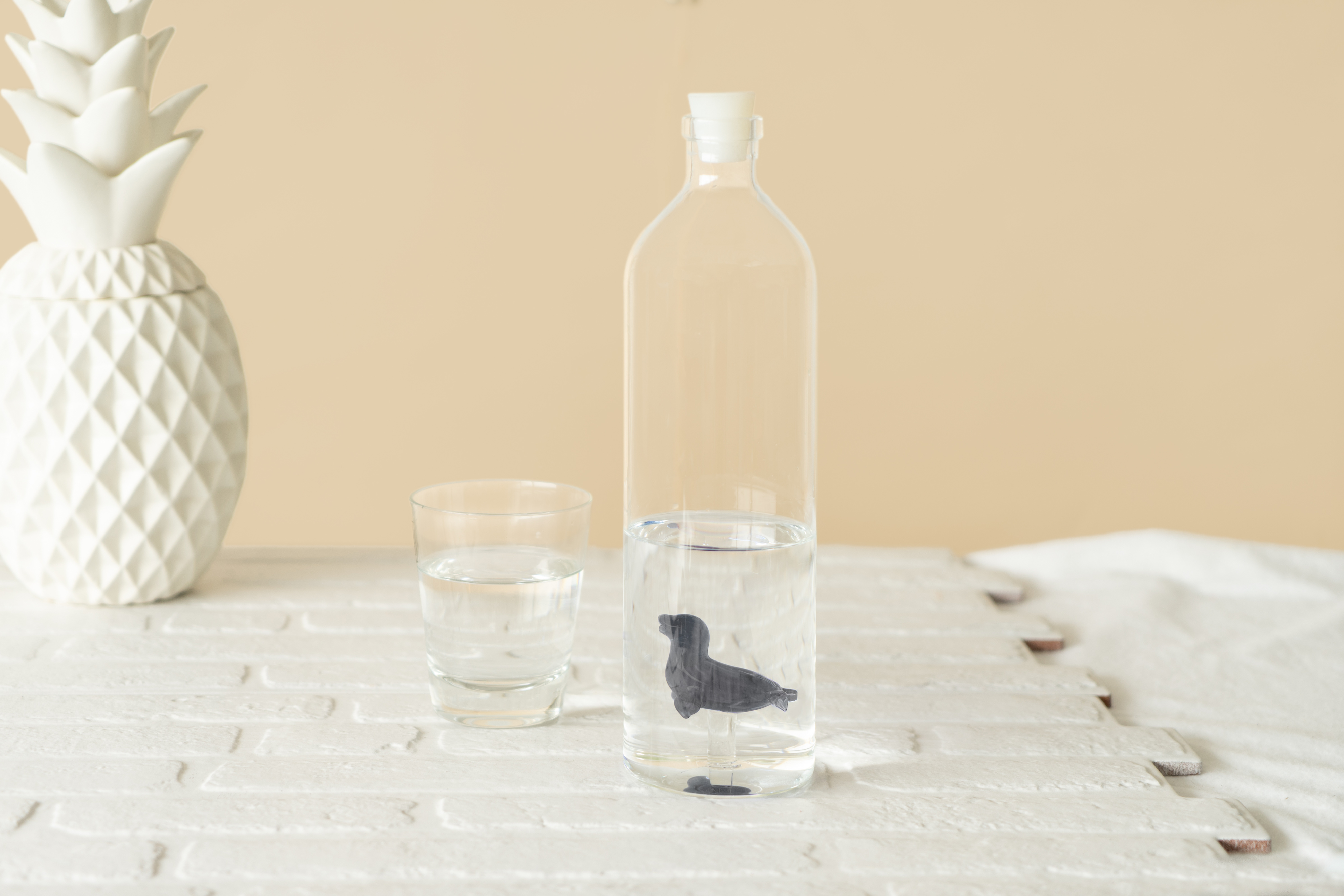 Flaska Atlantis, Grå Säl 1,2l, Borosilikatglas