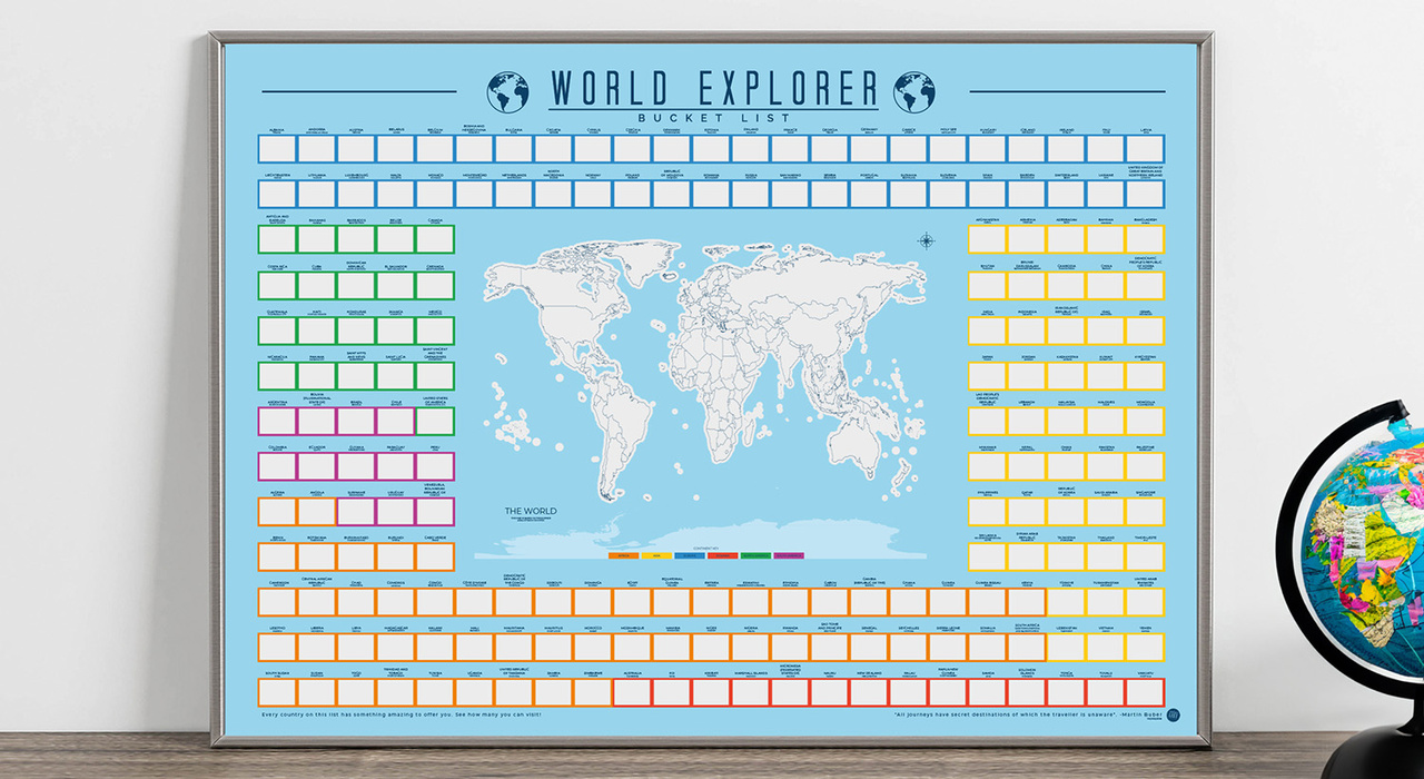 Skrapkarta Bucketlist Upptäcka Världen