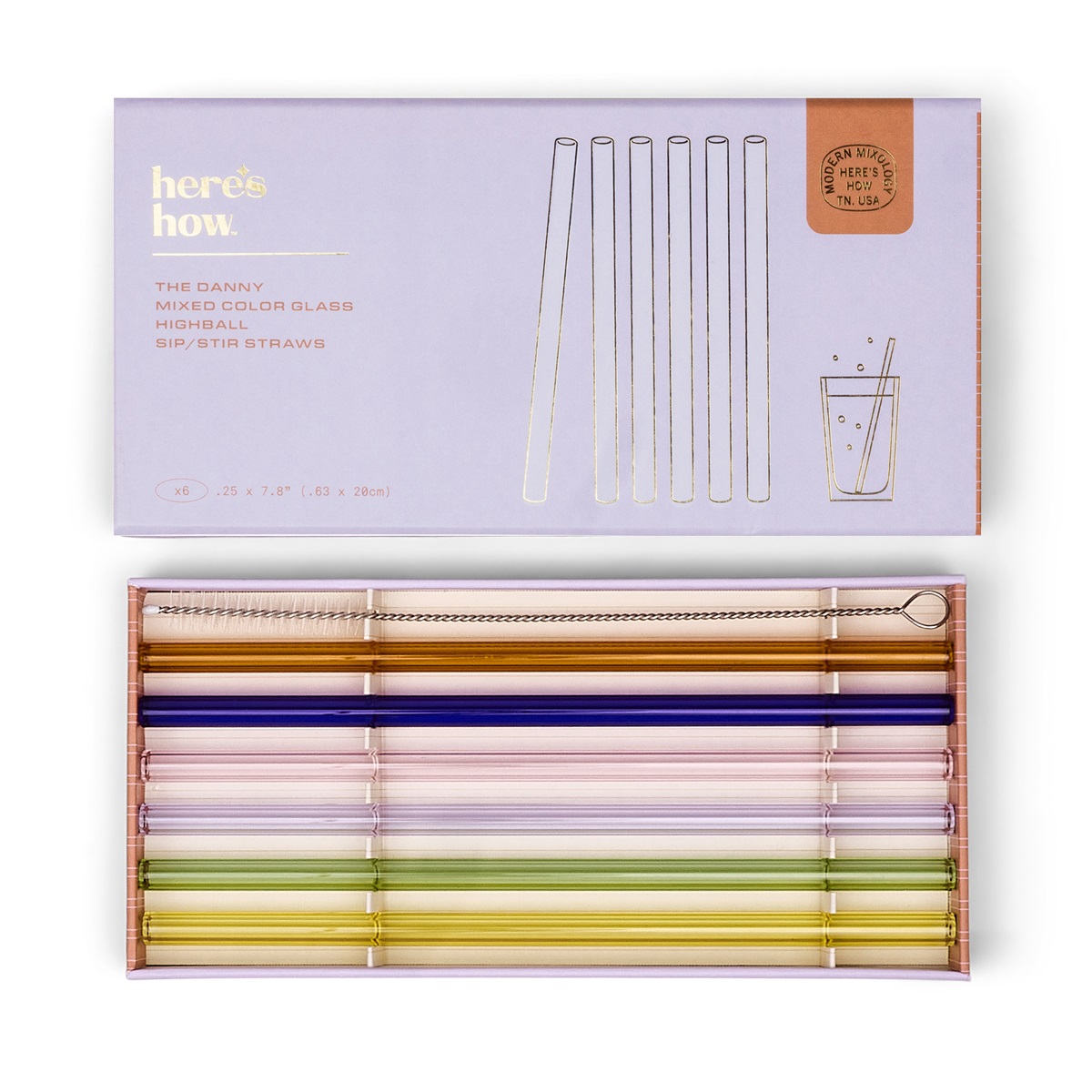 Danny Glass Highball sugrör - Set med 6