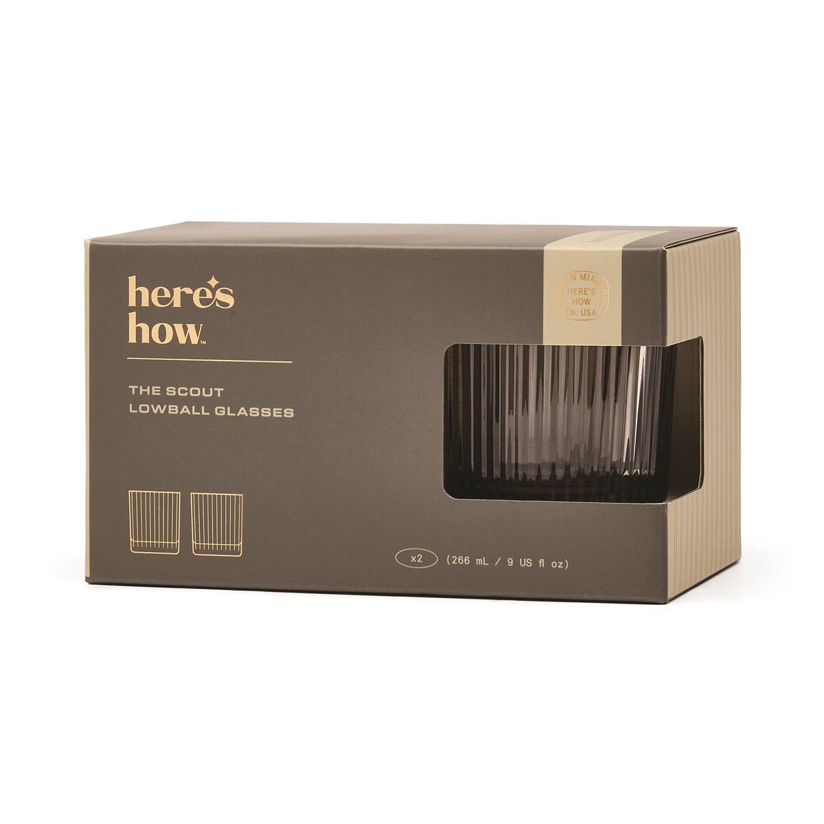 Glas Lowball The Scout - Set om 2-  Rökgrå