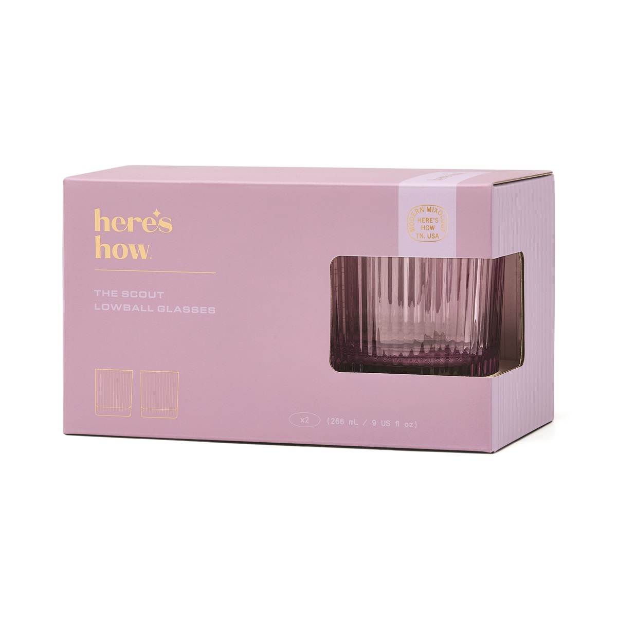 Glas Lowball The Scout - Set om 2- Lila