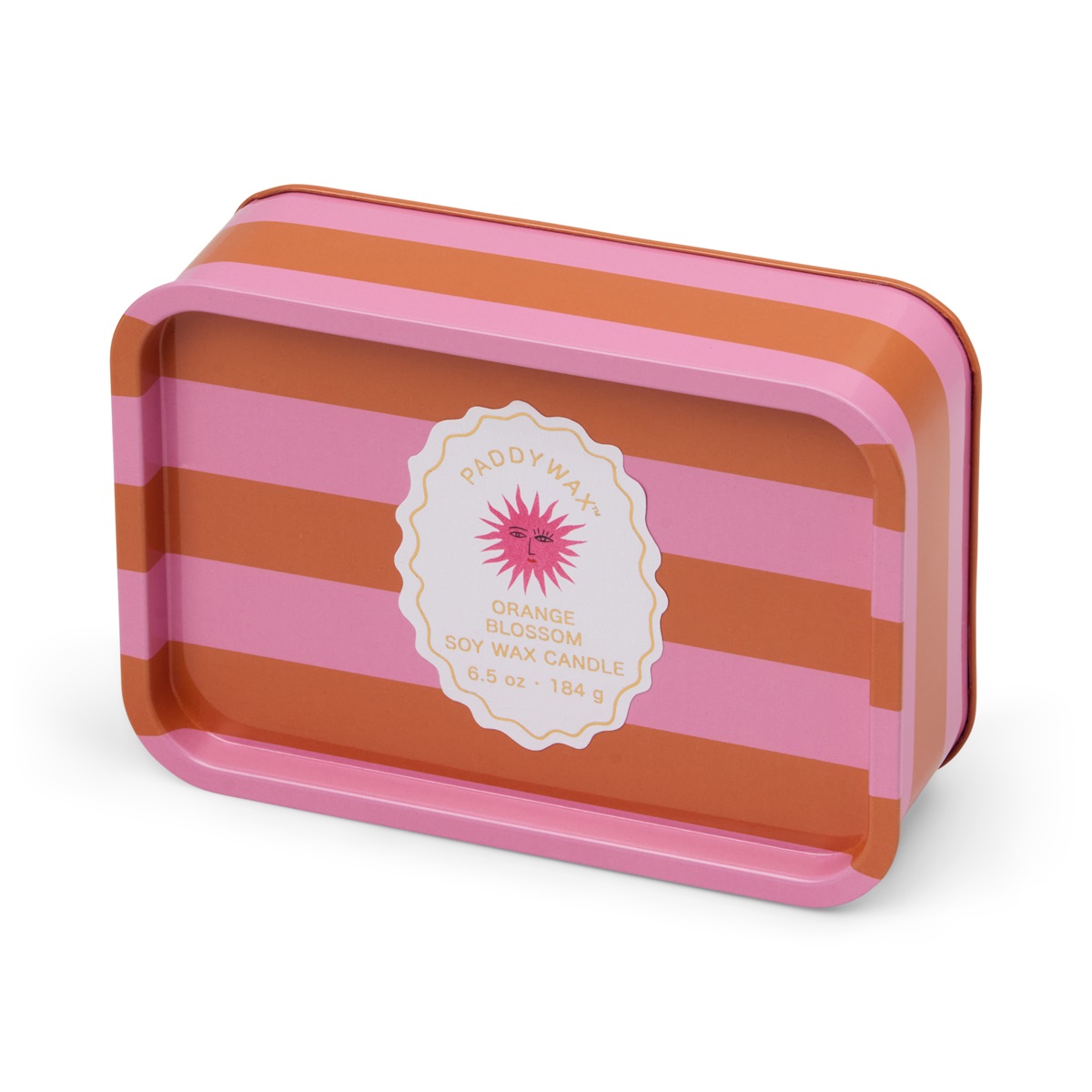 Doftljus plåtask Adopo Sun Printed Tin Candle - Orange Blossom