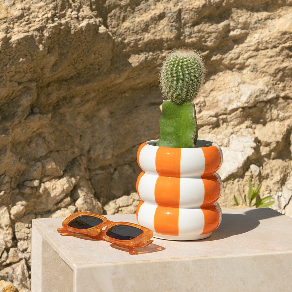 Blomkruka i keramik Floats,orange,12 cm