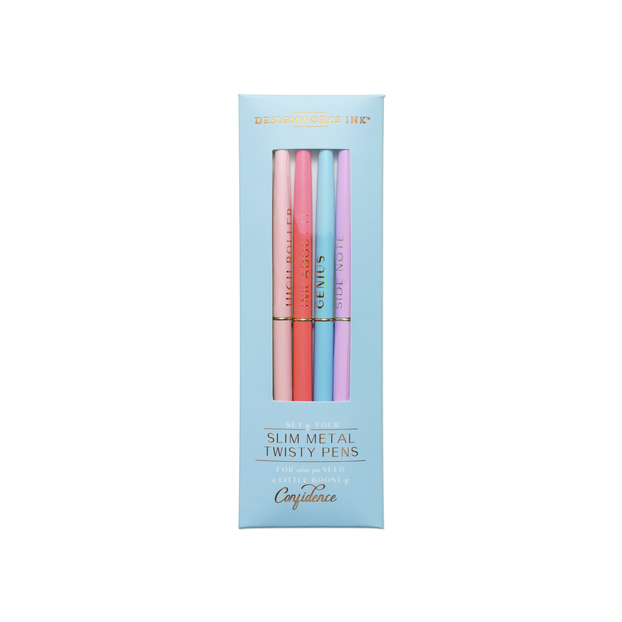 Pennset Twisty Slim - Metal Pens - Blue (Set Of 4)