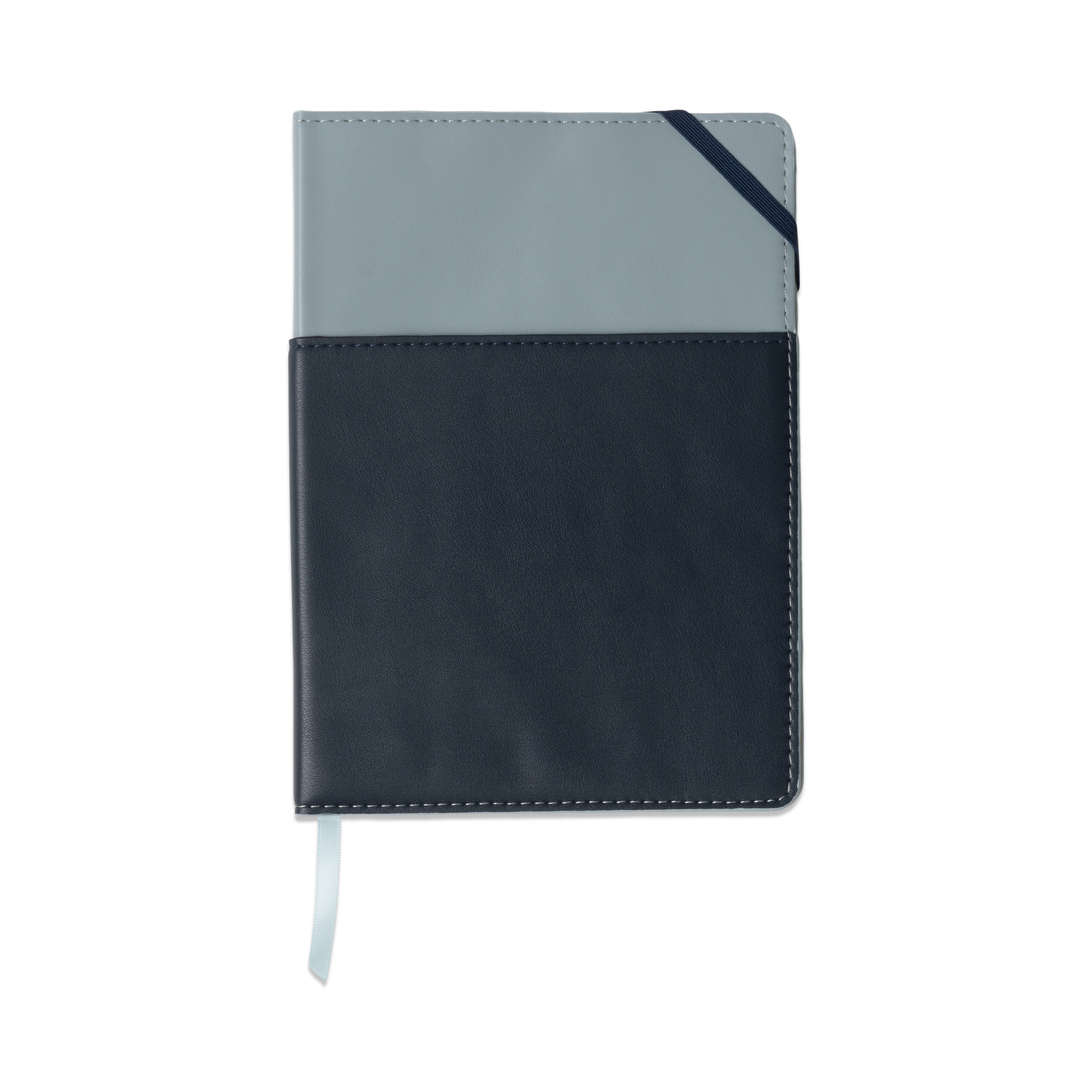 Vegan Leather Pocket Journal - Blue & Navy (FSC Mix Credit)