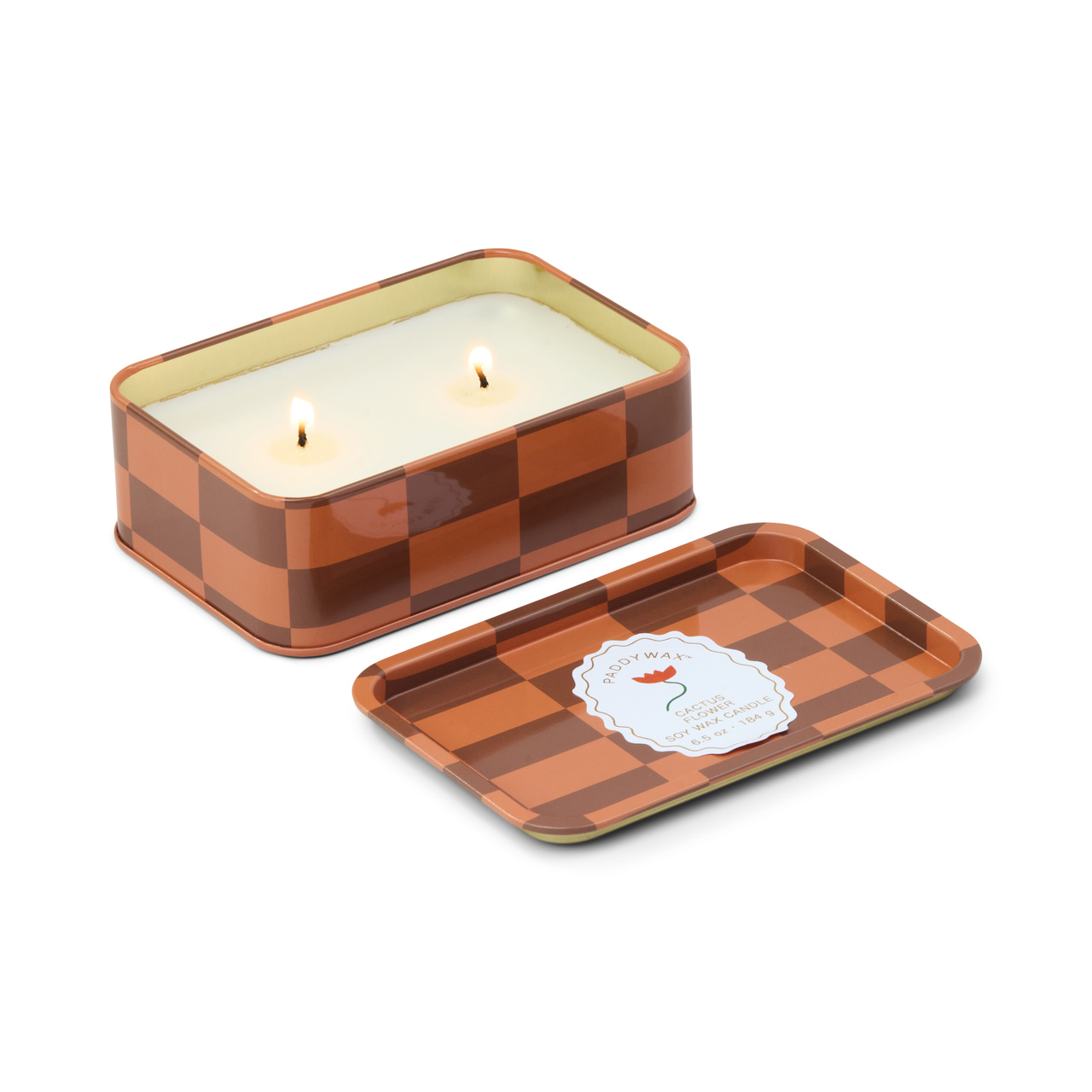 Doftljus plåtask Adopo Flower Printed Tin Candle - Cactus Flower